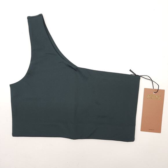 Girlfriend Collective Sports Bra Tank Top M Bianca One Shoulder Athletic Yoga - Picture 1 of 3